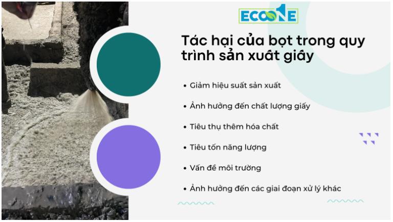 Tác hại của bọt trong quy trình sản xuất giấy